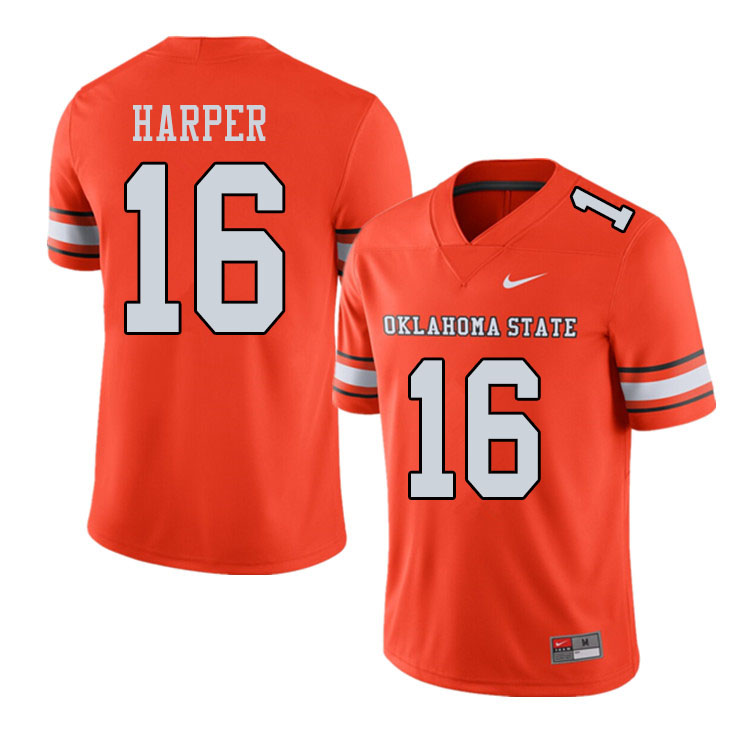 Men #16 Devin Harper Oklahoma State Cowboys College Football Jerseys Sale-Alternate Orange - Click Image to Close